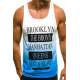 Madmext Men Printed Blue Vest 2295 - Mavi