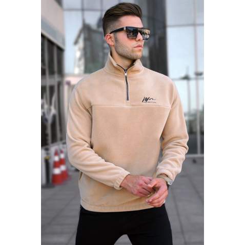 Madmext Camel Zipper Sweatshirt For Men 5310 - Camel