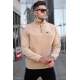 Madmext Camel Zipper Sweatshirt For Men 5310 - Camel