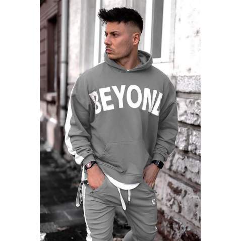 Madmext Men Dye Gray Sweatshirt Hoodie 5327 - Boyalı gri