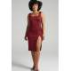 Mad Girls Plain Maroon Midi Dress MG1423 - Bordo