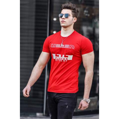 Madmext Red T-shirt for Men 4594 - Kırmızı