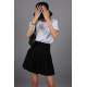 Women Basic Pleated Black Skirt MG1484 - Siyah