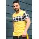 Madmext Yellow Plaid T-shirt for Men 3004 - Sarı