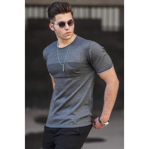 Madmext Anthracite T-shirt for Men 5089 - Antrasit