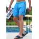 Madmext Men Striped Turquoise Swim Shorts 2943 - Turkuaz