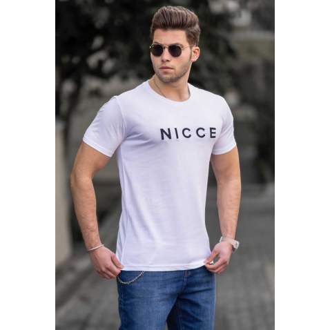 Madmext Men Printed White T-shirt 4963 - Beyaz