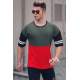 Madmext Red Two-Tone T-shirt for Men 3078 - Kırmızı