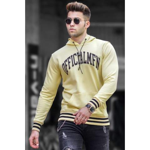 Madmext Men Yellow Hoodie Sweatshirt 5287 - Sarı