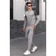 Madmext Grey Shoulder Striped Tracksuit 4670 - Gri