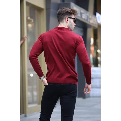 Maroon Knitwear Sweater 5606 - Bordo