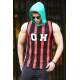 Madmext Black-Red Striped T-shirt with Hood for Men 4024 - Çok renkli