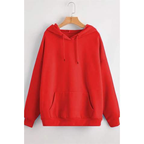 Mad Girls Red Women's Sweatshirt MG811 - Kırmızı