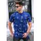 Madmext Men Printed Navy Blue T-Shirt 5388 - Lacivert