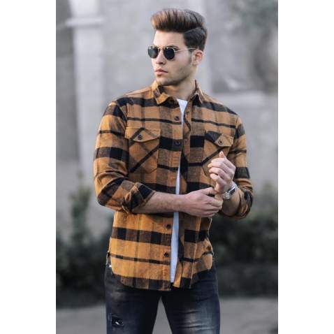 Madmext Men Camel Lumberjack Shirt 4950 - Camel