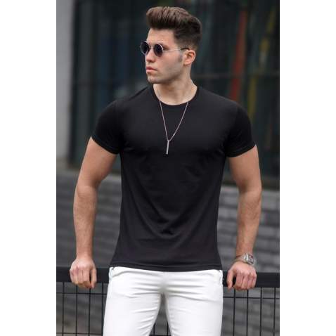 Madmext Men Basic Black T-shirt 3006 - Siyah