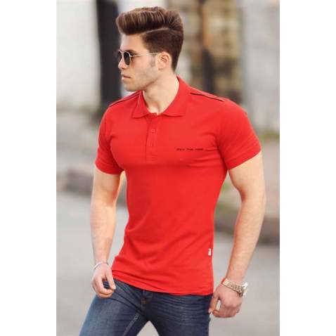 Madmext Red Polo Shirt for Men 4858 - Kırmızı