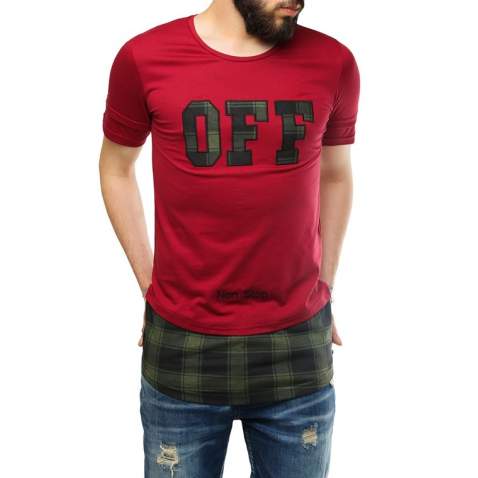 Madmext Printed Burgundy T-Shirt 2576 - Bordo