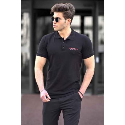 Madmext Black Polo Shirt for Men 4614 - Siyah