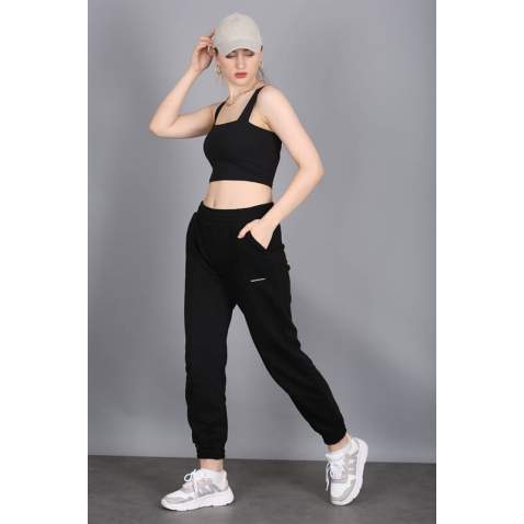 Mad Girls Black Jogger Sweatpants MG303 - Siyah