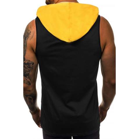 Madmext Men Sleeveless Black Hoodie 2897 - Siyah