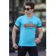 Madmext Turquoise Printed T-shirt for Men 4593 - Turkuaz