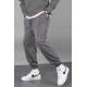 Men Smoke Gray Basic Jogger Trousers - Füme