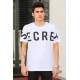 Madmext White Printed T-shirt for Men 3034 - Beyaz