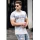 Madmext Men Printed Gray T-shirt 4954 - Gri