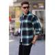 Green Regular Fit Plaid Shirt 5558 - Yeşil