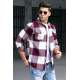 Madmext Men Plaid Maroon Shirt 4921 - Bordo