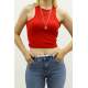 Mad Girls Red Crop Top MG361 - Kırmızı