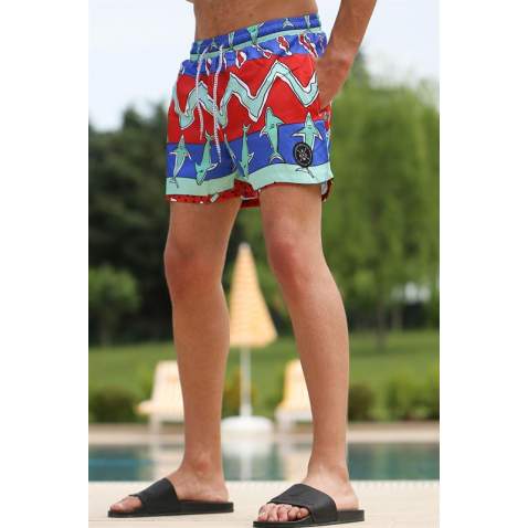 Madmext Red Printed Swim Wear Short 2957 - Kırmızı