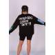 Mad Girls Printed Oversize Black Sweatshirt Mg1206 - Siyah