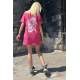 Mad Girls Printed Pink T-shirt MG1419 - Pembe