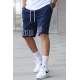 Madmext Men Printed Navy Blue Capri Shorts 5439 - Lacivert