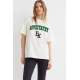 Women Printed Oversize White T-Shirt Mg1318 - Beyaz