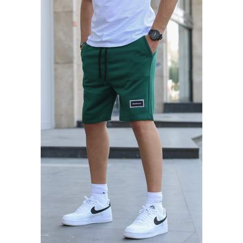 Men Basic Green Capri Shorts - Yeşil