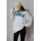 Mad Girls Gray Embroidered Sweatshirt MG1276 - Gri