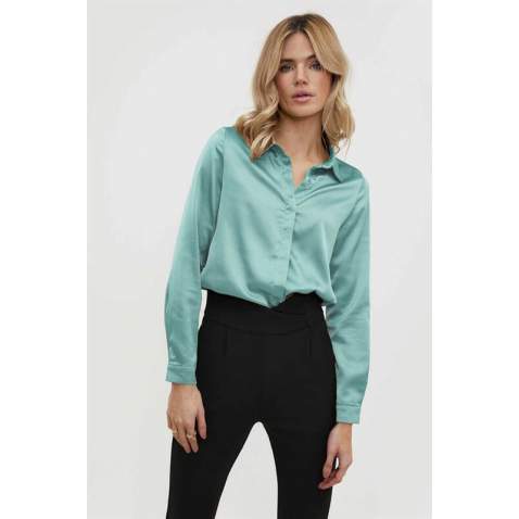 Mad Girls Green Satin Shirt MG1103 - Mint yeşili