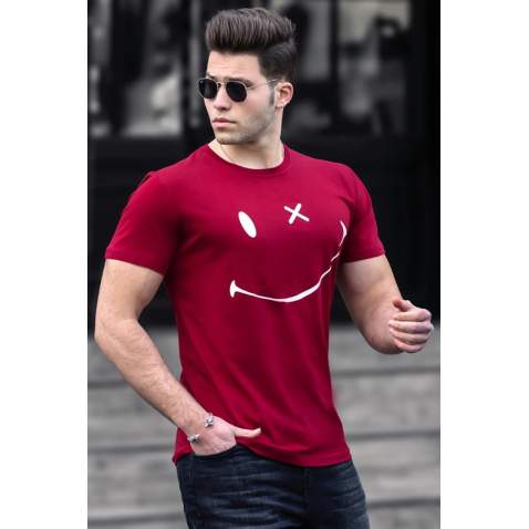 Madmext Men Printed Maroon T-shirt 5060 - Bordo