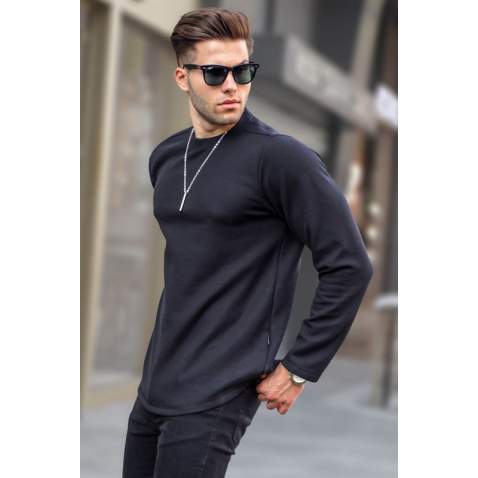 Black Regular Fit Basic Sweatshirt 6023 - Siyah