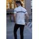 Men Striped White Polo T-Shirt 5734 - Beyaz