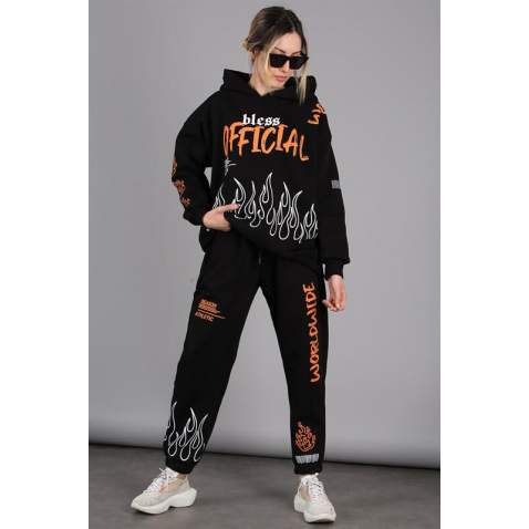 Mad Girls Black Tracksuit MG1320 - Siyah