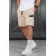 Men Beige Capri Shorts - Bej