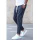 Madmext Navy Blue Striped Sweatpants 4817 - Lacivert