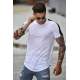 Madmext White Striped T-shirt for Men 4100 - Beyaz