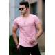 Madmext Pink Basic T-shirt for Men 4474 - Pudra