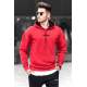 Madmext Red Printed Hooded Sweatshirt 4722 - Kırmızı