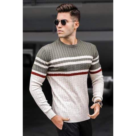 Madmext Khaki Turtleneck Sweater For Men 5197 - Haki